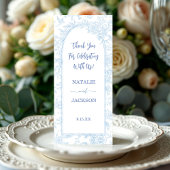 Elégant menu Mariage bleu Dusty