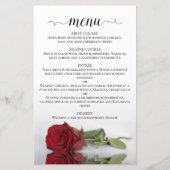 Élégant menu Mariage budget Rose rouge (Devant)