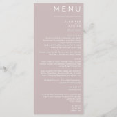 Élégant menu Mariage classique (Dos)