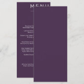 Élégant menu Mariage classique (Devant / Derrière)