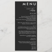 Élégant menu Mariage classique (Dos)