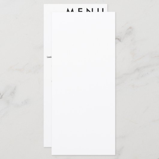 Élégant menu Mariage classique (Devant / Derrière)