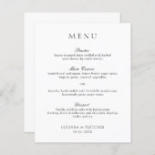 Élégant menu Mariage classique (Devant / Derrière)