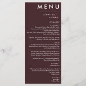 Élégant menu Mariage classique (Dos)