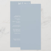 Élégant menu Mariage classique (Devant / Derrière)