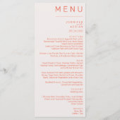 Élégant menu Mariage classique (Dos)