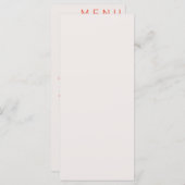 Élégant menu Mariage classique (Devant / Derrière)