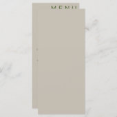 Élégant menu Mariage classique (Devant / Derrière)