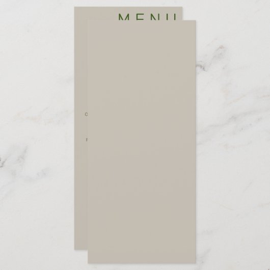 Élégant menu Mariage classique (Devant / Derrière)