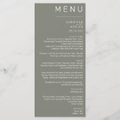 Élégant menu Mariage classique (Dos)