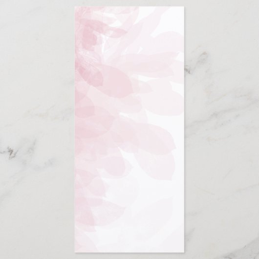 Élégant menu Mariage couleur rose pâle (Dos)