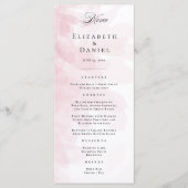 Élégant menu Mariage couleur rose pâle (Devant)