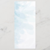 Elégant menu Mariage Cyan Blue Watercolor (Dos)