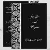 élégant menu mariage damassé (Devant / Derrière)