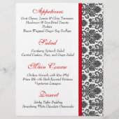 élégant menu mariage damassé (Dos)