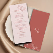Élégant menu Mariage de Boho Floral