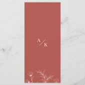 Élégant menu Mariage de Boho Floral (Dos)