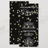Elégant menu mariage de confettis faux or (Devant / Derrière)