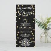 Elégant menu mariage de confettis faux or (Debout devant)