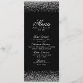 Élégant menu Mariage de diamants noir et blanc (Devant)