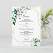 Elégant menu Mariage de fleurs géométriques (Debout devant)
