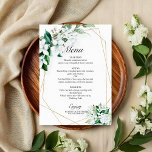 Elégant menu Mariage de fleurs géométriques<br><div class="desc">Préparez-vous à être captivé par notre magnifique suite mariage de verdure dorée ! Ce design exquis présente un cadre géométrique élégant joliment décoré avec des feuilles de verdure délicats et des illustrations florales. Avec sa calligraphie moderne et chic, c'est la touche idéale pour votre mariage sur le thème du jardin...</div>