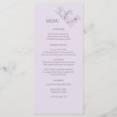 Élégant menu Mariage de lavande florale (Devant)