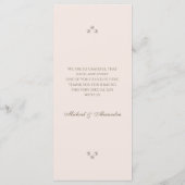 Elégant menu Mariage de Monogramme Rose Beige (Dos)