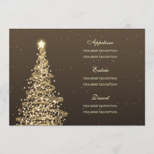 Élégant Menu Mariage de Noël Or