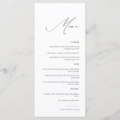 Élégant menu Mariage de script moderne (Devant)