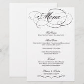 Élégant menu Mariage de script - Personnalisé (Devant / Derrière)