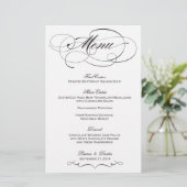 Élégant menu Mariage de script - Personnalisé (Debout devant)