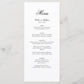 Élégant menu Mariage de script traditionnel simple (Devant)