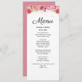 Elégant menu Mariage diamant et rose (Devant / Derrière)