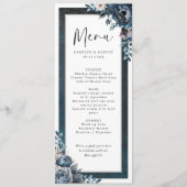 Elégant menu Mariage en marbre bleu (Devant)