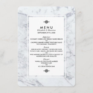 Elégant menu Mariage en marbre Vintage