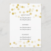 Elégant Menu Mariage Faux Gold Foil Parties scinti (Devant)