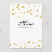 Elégant Menu Mariage Faux Gold Foil Parties scinti (Dos)