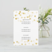 Elégant Menu Mariage Faux Gold Foil Parties scinti (Debout devant)