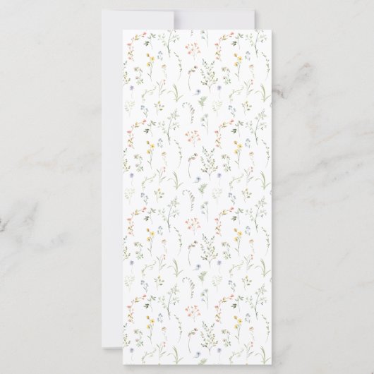 Élégant menu Mariage Fleur de prairie (Dos)