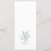 Élégant menu Mariage Fleur sauvage aquarelle (Dos)