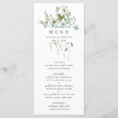 Élégant menu Mariage Fleur sauvage aquarelle (Devant)