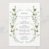 Élégant menu Mariage Fleur sauvage aquarelle (Devant)