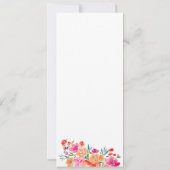 Élégant menu Mariage Fleur sauvage Invitation (Dos)