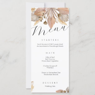 Elégant menu Mariage Floral Automne