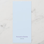 Elégant menu Mariage Floral Bleu (Dos)