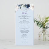 Elégant menu Mariage Floral Bleu (Debout devant)
