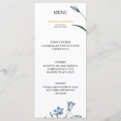 Elégant menu Mariage Floral Blue (Devant)
