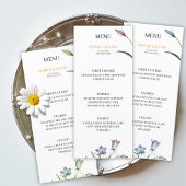 Elégant menu Mariage Floral Blue