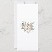 Elégant menu Mariage Floral - Crème & Sage Green S (Dos)